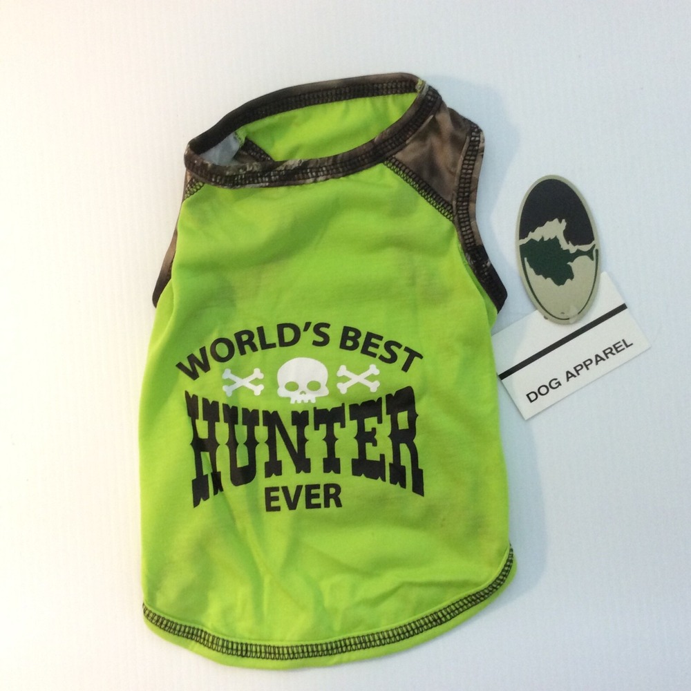 Mossy Oak Dog T-Shirt Size Small Worlds Best Hunter Ever  Green Camo